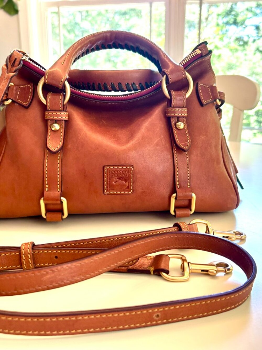 Dooney & Bourke Florentine Satchel Mini Bag with signature Interior. - Picture 13 of 13